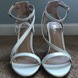 White sandal heels